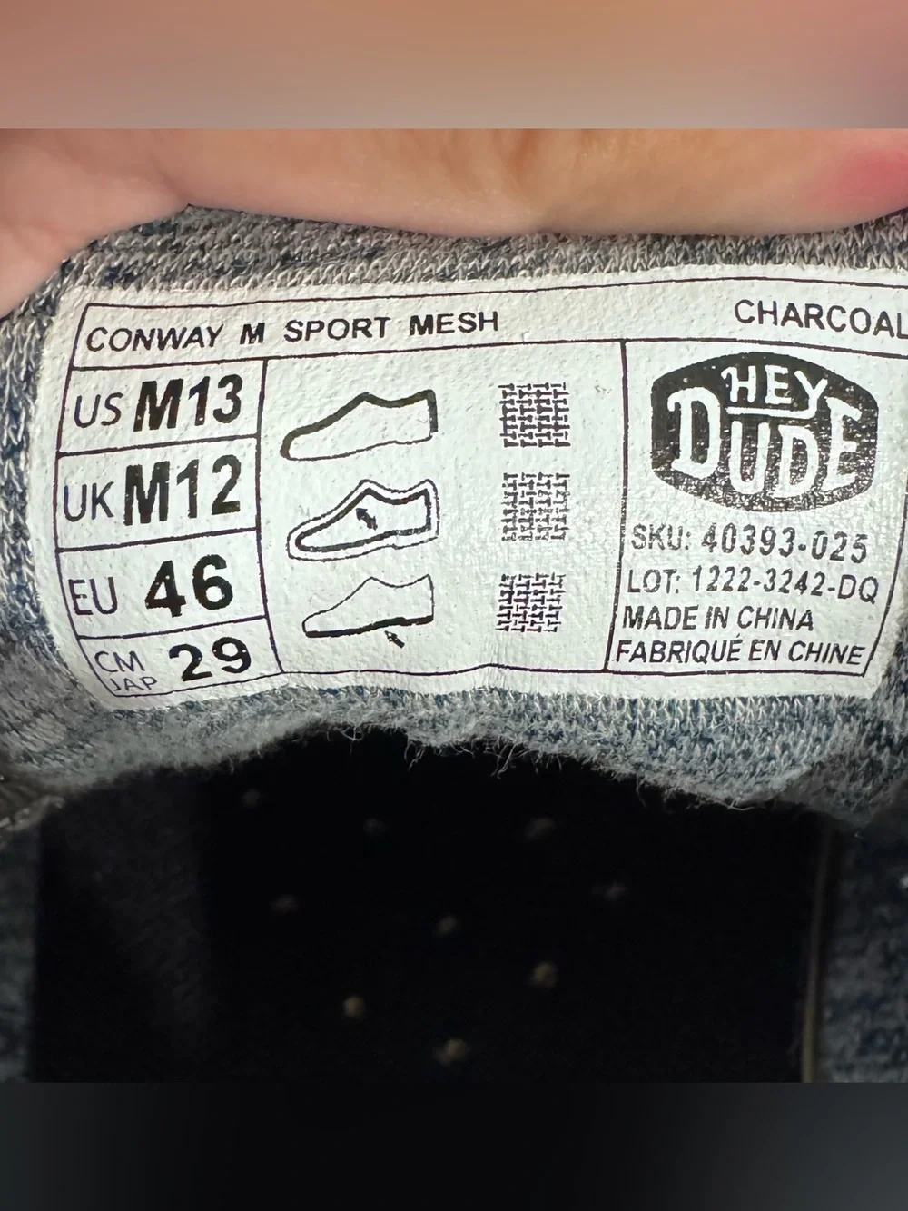 Hey Dude Men’s Gray Canvas Slip-On Loafers